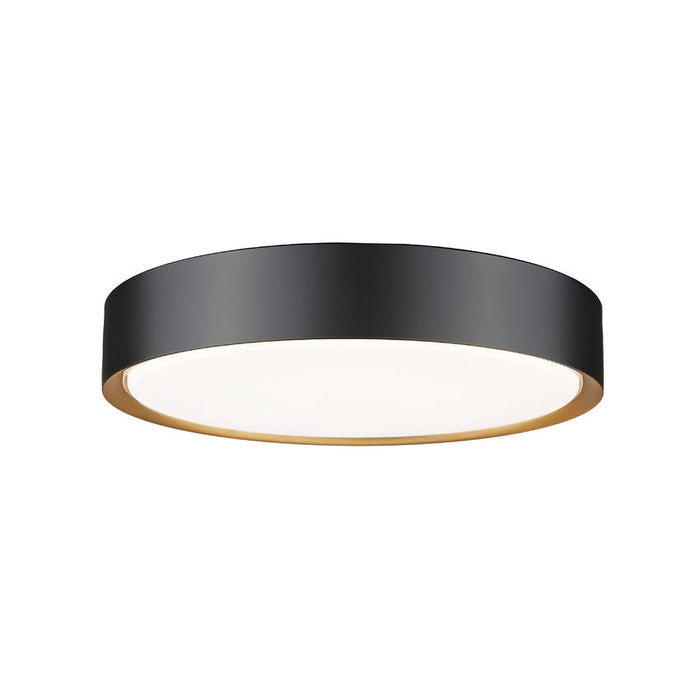 Z-Lite Kawan Flushmount Matte Black Modern Gold LED 1 Light 16 Inch 1014F16-MB-MGLD-LED | theLightShop