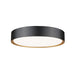 Z-Lite Kawan Flushmount Matte Black Modern Gold LED 1 Light 16 Inch 1014F16-MB-MGLD-LED | theLightShop