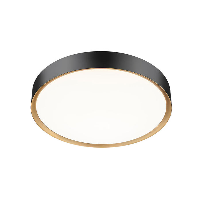 Z-Lite Kawan Flushmount Matte Black Modern Gold LED 1 Light 20 Inch 1014F20-MB-MGLD-LED | theLightShop