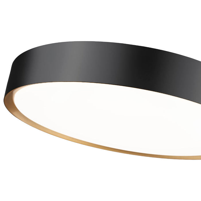 Z-Lite Kawan Flushmount Matte Black Modern Gold LED 1 Light 20 Inch 1014F20-MB-MGLD-LED | theLightShop