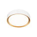 Z-Lite Kawan Flushmount Matte White Modern Gold LED 1 Light 12 Inch 1014F12-MW-MGLD-LED | theLightShop