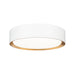 Z-Lite Kawan Flushmount Matte White Modern Gold LED 1 Light 12 Inch 1014F12-MW-MGLD-LED | theLightShop
