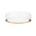Z-Lite Kawan Flushmount Matte White Modern Gold LED 1 Light 12 Inch 1014F12-MW-MGLD-LED | theLightShop