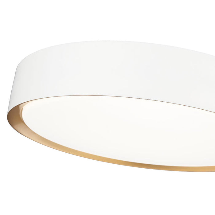 Z-Lite Kawan Flushmount Matte White Modern Gold LED 1 Light 16 Inch 1014F16-MW-MGLD-LED | theLightShop