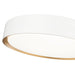 Z-Lite Kawan Flushmount Matte White Modern Gold LED 1 Light 16 Inch 1014F16-MW-MGLD-LED | theLightShop