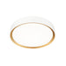 Z-Lite Kawan Flushmount Matte White Modern Gold LED 1 Light 16 Inch 1014F16-MW-MGLD-LED | theLightShop