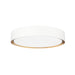 Z-Lite Kawan Flushmount Matte White Modern Gold LED 1 Light 16 Inch 1014F16-MW-MGLD-LED | theLightShop