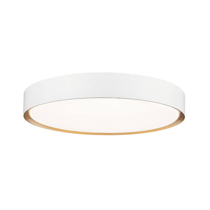 Z-Lite Kawan Flushmount Matte White Modern Gold LED 1 Light 20 Inch 1014F20-MW-MGLD-LED | theLightShop