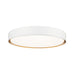 Z-Lite Kawan Flushmount Matte White Modern Gold LED 1 Light 20 Inch 1014F20-MW-MGLD-LED | theLightShop