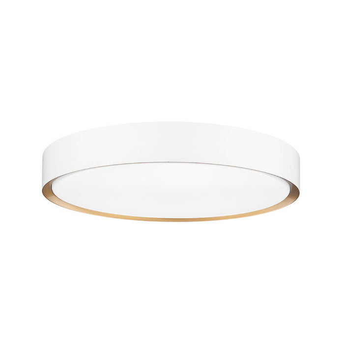Z-Lite Kawan Flushmount Matte White Modern Gold LED 1 Light 20 Inch 1014F20-MW-MGLD-LED | theLightShop