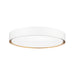 Z-Lite Kawan Flushmount Matte White Modern Gold LED 1 Light 20 Inch 1014F20-MW-MGLD-LED | theLightShop