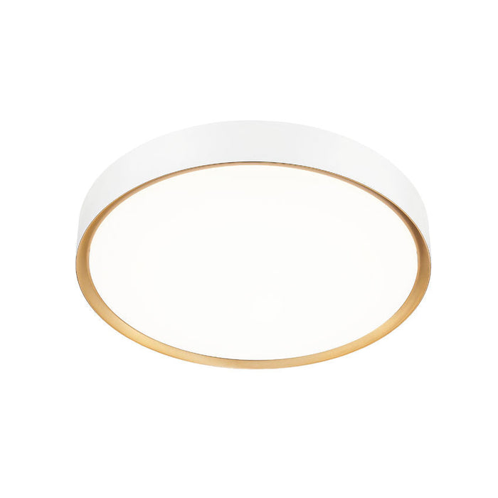 Z-Lite Kawan Flushmount Matte White Modern Gold LED 1 Light 20 Inch 1014F20-MW-MGLD-LED | theLightShop
