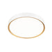 Z-Lite Kawan Flushmount Matte White Modern Gold LED 1 Light 20 Inch 1014F20-MW-MGLD-LED | theLightShop