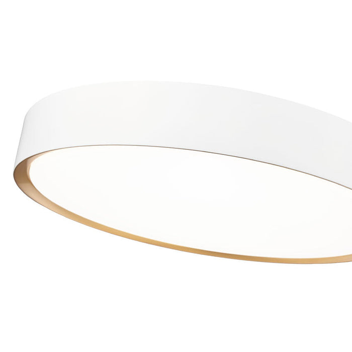 Z-Lite Kawan Flushmount Matte White Modern Gold LED 1 Light 20 Inch 1014F20-MW-MGLD-LED | theLightShop