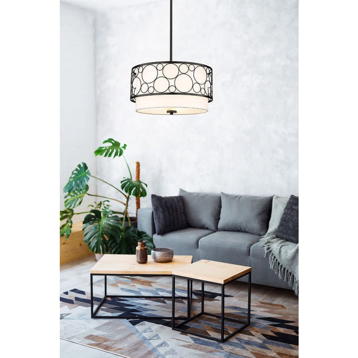 Z-Lite Kendall Matte Black 3 Light Pendant 197-17MB | theLightShop