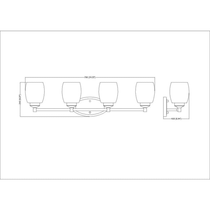 Z-Lite Kendrick Vanity Brushed Nickel 4 Light 745-4V-BN | theLightShop