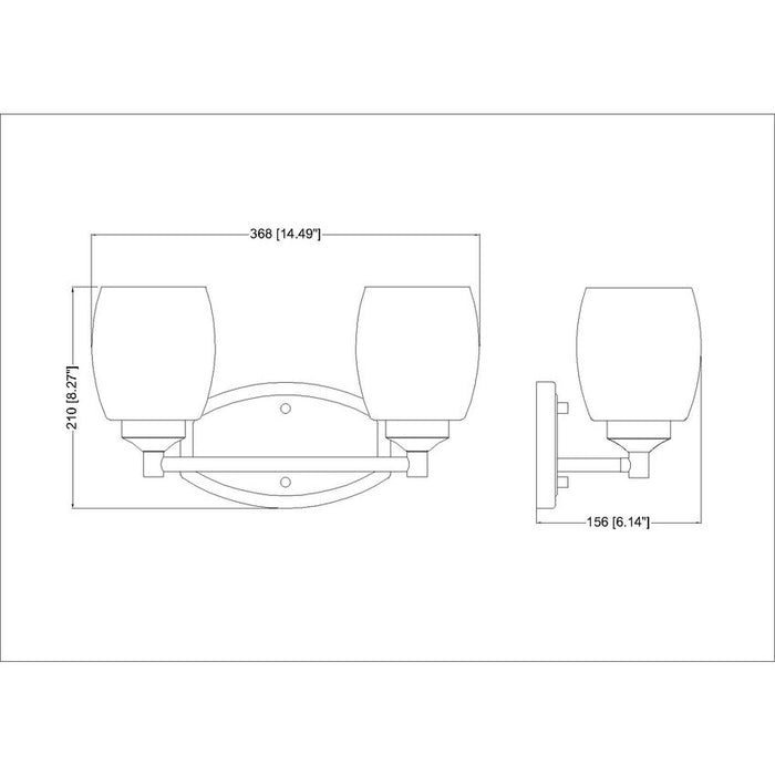 Z-Lite Kendrick Vanity Luxe Gold 2 Light 745-2V-LG | theLightShop
