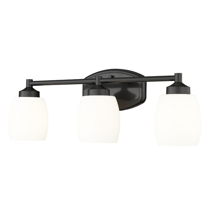 Z-Lite Kendrick Vanity Matte Black 3 Light 745-3V-MB | theLightShop