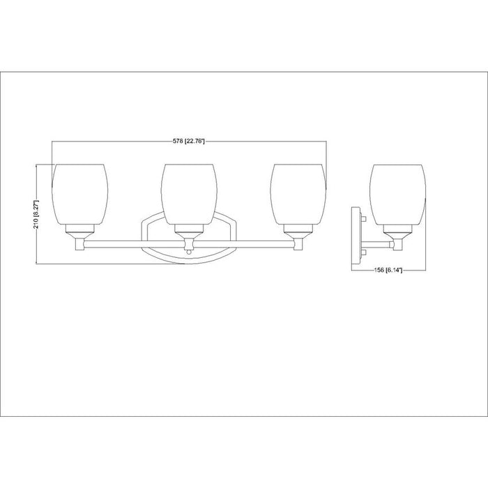 Z-Lite Kendrick Vanity Matte Black 3 Light 745-3V-MB | theLightShop