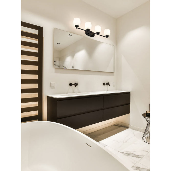 Z-Lite Kendrick Vanity Matte Black 4 Light 745-4V-MB | theLightShop