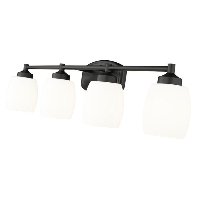 Z-Lite Kendrick Vanity Matte Black 4 Light 745-4V-MB | theLightShop