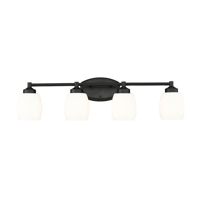 Z-Lite Kendrick Vanity Matte Black 4 Light 745-4V-MB | theLightShop
