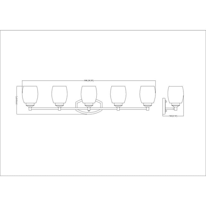 Z-Lite Kendrick Vanity Matte Black 5 Light 745-5V-MB | theLightShop