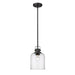 Z-Lite Kinsley Matte Black 1 Light Pendant 340P8-MB | theLightShop
