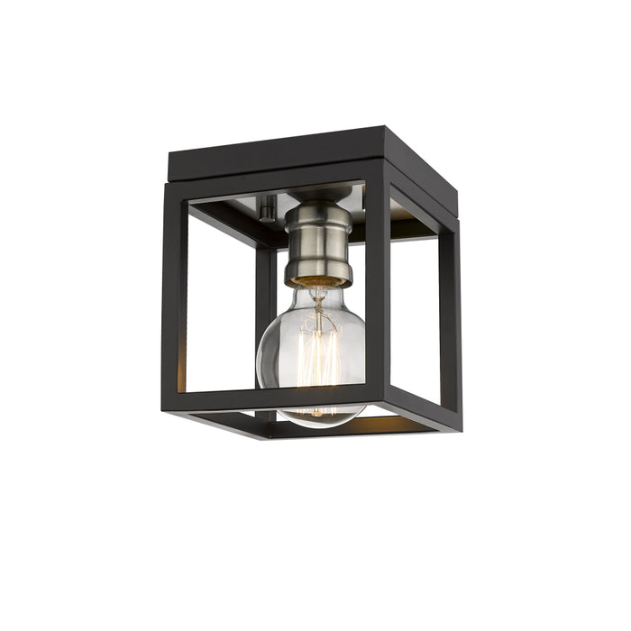 Z-Lite Kube Matte Black Brushed Nickel Flushmount 480F1-MB-BN | theLightShop