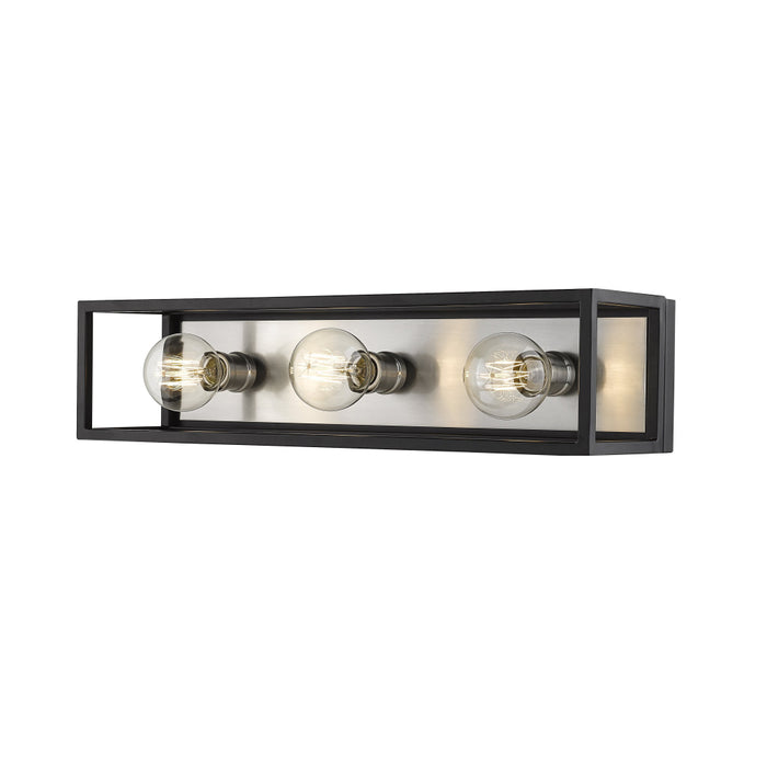 Z-Lite Kube Matte Black Brushed Nickel Vanity 480-3V-MB-BN | theLightShop