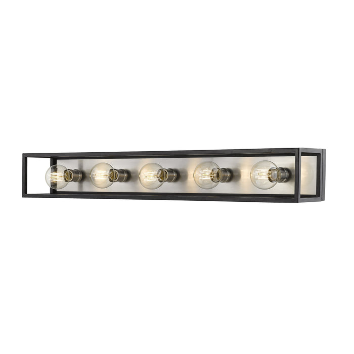 Z-Lite Kube Matte Black Brushed Nickel Vanity 480-5V-MB-BN | theLightShop