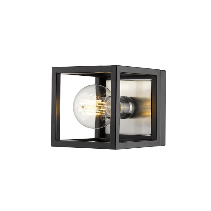 Z-Lite Kube Matte Black Brushed Nickel Wall Sconce 480-1S-MB-BN | theLightShop