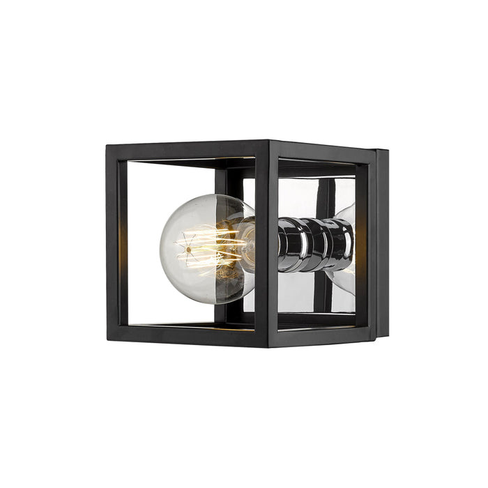 Z-Lite Kube Matte Black Chrome Wall Sconce 480-1S-MB-CH | theLightShop