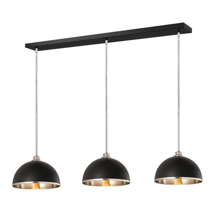 Z-Lite Landry 1 Light Linear Pendant - Matte Black + Brushed Nickel