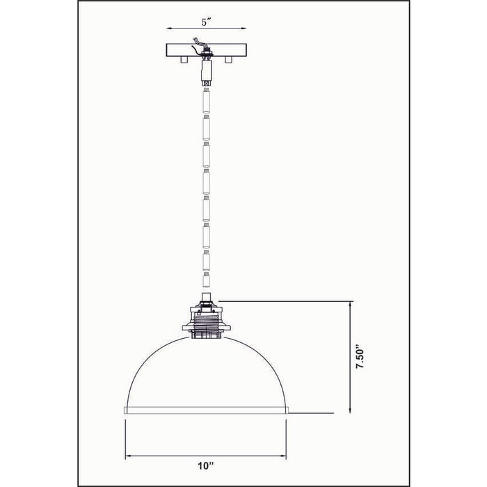 Z-Lite Landry Matte Black Brushed Nickel 1 Light Pendant 1004P10-MB-BN | theLightShop