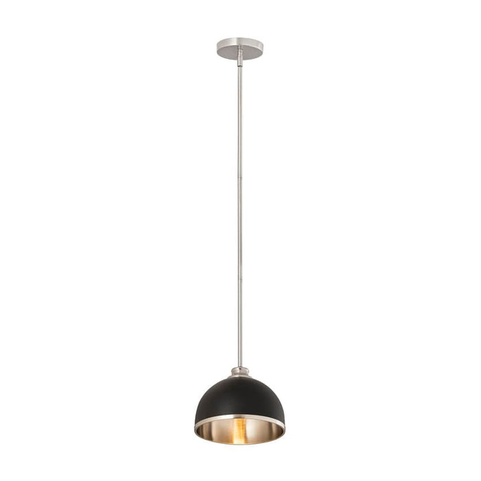 Z-Lite Landry Matte Black Brushed Nickel 1 Light Pendant 1004P10-MB-BN | theLightShop