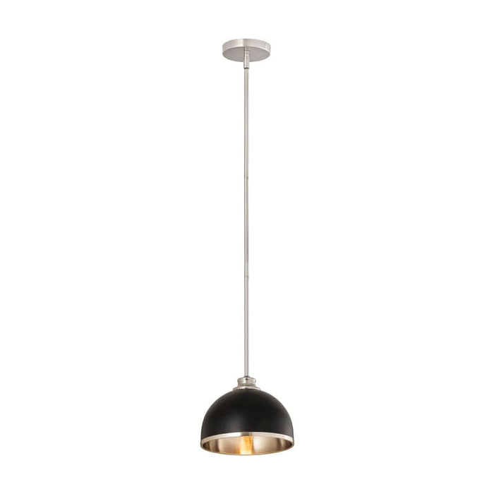 Z-Lite Landry Matte Black Brushed Nickel 1 Light Pendant 1004P10-MB-BN | theLightShop