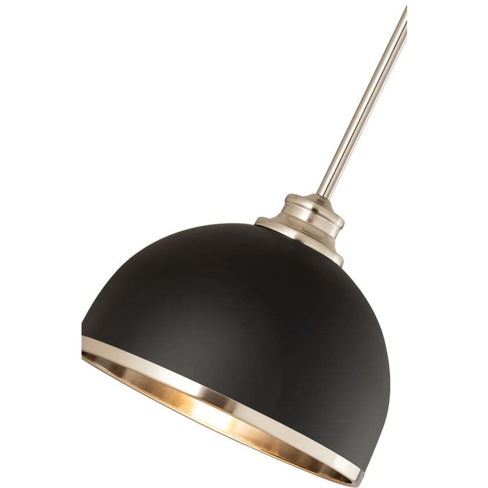 Z-Lite Landry Matte Black Brushed Nickel 1 Light Pendant 1004P10-MB-BN | theLightShop