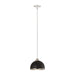 Z-Lite Landry Matte Black Chrome 1 Light Pendant 1004P10-MB-CH | theLightShop