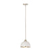 Z-Lite Landry Matte White Brushed Nickel 1 Light Pendant 1004P10-MW-BN | theLightShop
