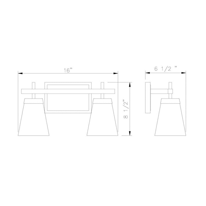 Z-Lite Lauren Brushed Nickel 2 Light Vanity 819-2V-BN | theLightShop