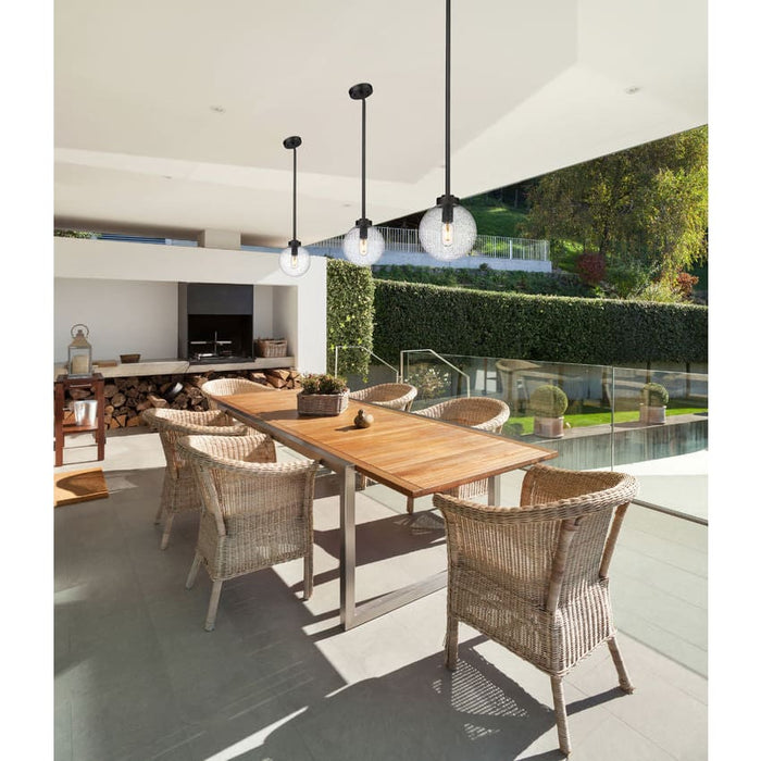 Z-Lite Laurent Black 1 Light Outdoor Pendant 599P8-BK | theLightShop