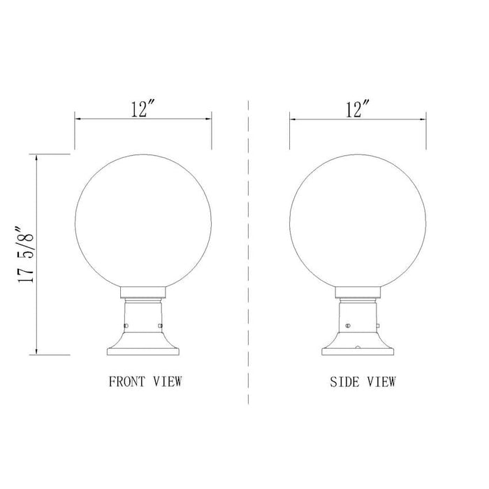 Z-Lite Laurent Black 1 Light Outdoor Pier Mounted Fixture 597PHB-553PM-BK | theLightShop