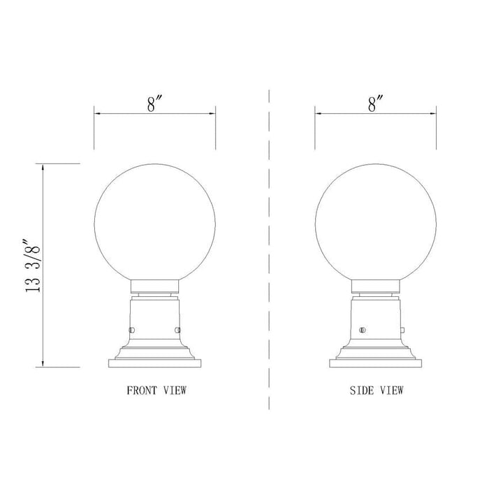 Z-Lite Laurent Black 1 Light Outdoor Pier Mounted Fixture 597PHM-533PM-BK | theLightShop