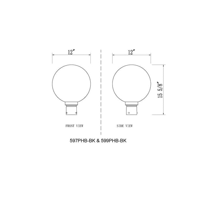 Z-Lite Laurent Black 1 Light Outdoor Post Mount Fixture 597PHB-BK | theLightShop