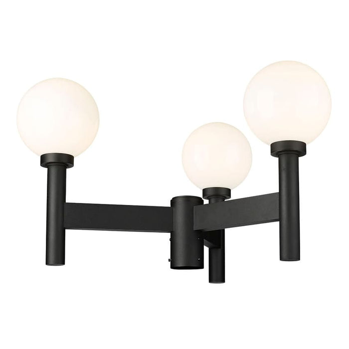 Z-Lite Laurent Black 3 Light Outdoor Post Mount Fixture 597MP3-BK | theLightShop