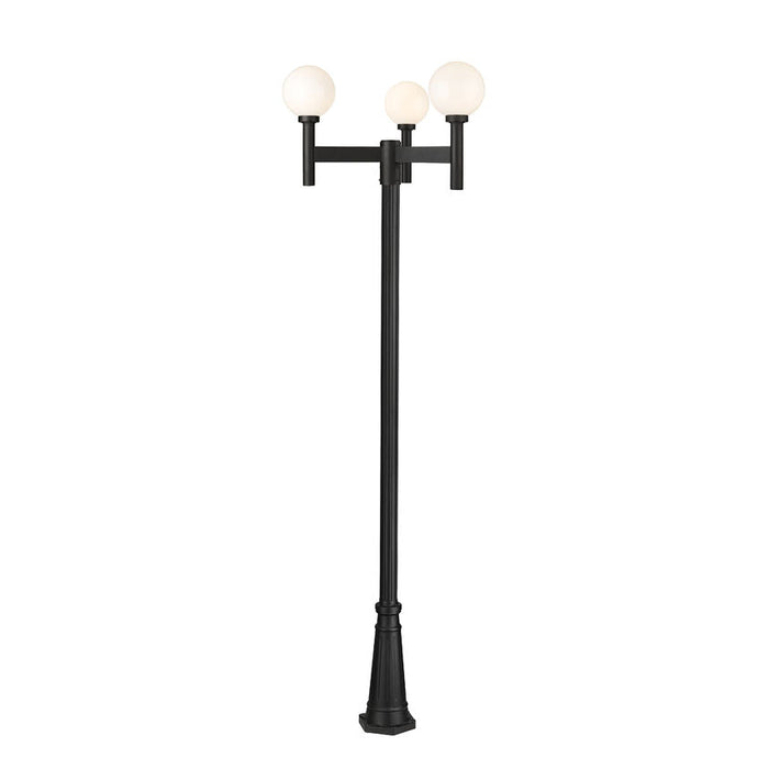 Z-Lite Laurent Black 3 Light Outdoor Post Mounted Fixture 597MP3-519P-BK | theLightShop