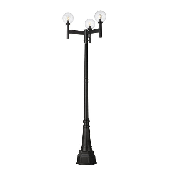 Z-Lite Laurent Outdoor Post Mounted Fixture Black 3 Light 599MP3-564P-BK | theLightShop
