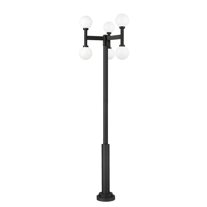 Z-Lite Laurent Outdoor Post Mounted Fixture Black 6 Light 597MP6-5010P-BK | theLightShop
