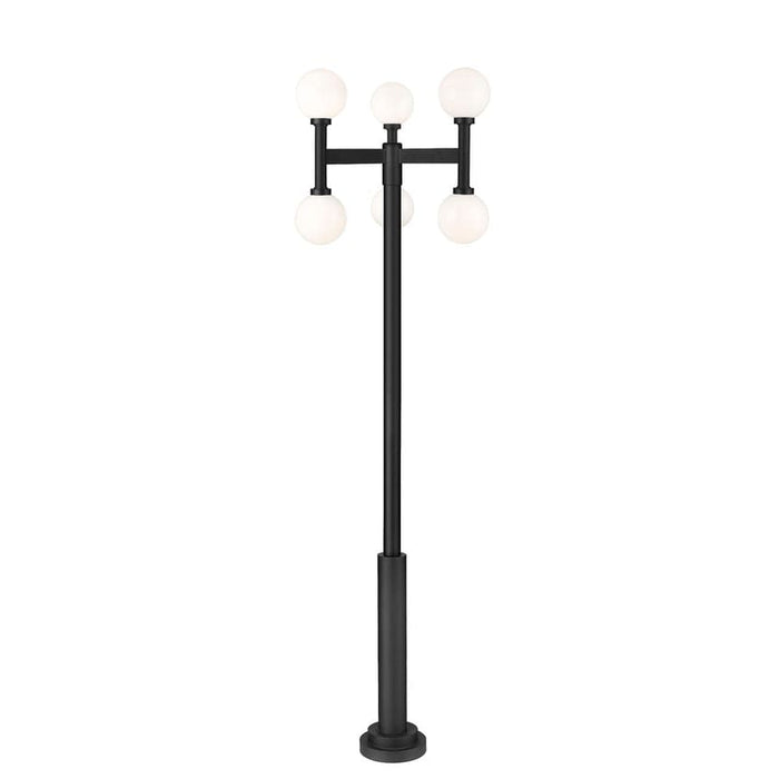 Z-Lite Laurent Outdoor Post Mounted Fixture Black 6 Light 597MP6-5010P-BK | theLightShop